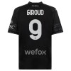 Original Trikotsatz AC Mailand Olivier Giroud 9 4.trikot 2023-24 Schwarze Für Kinder